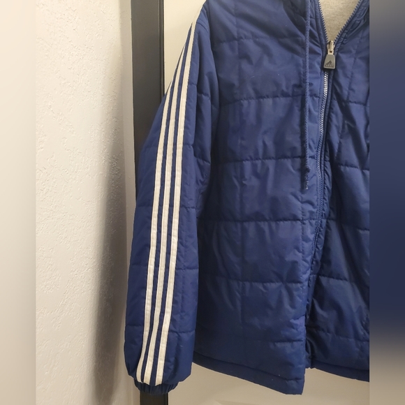 Adidas Reversible Vintage Jacket. Women's Large. Navy Blue/Grey. - Picture 3 of 13